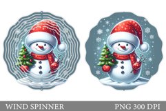 Cute Snowman Wind Spinner. Christmas Wind Spinner Design Product Image 1