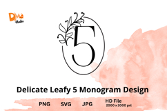 Delicate Leafy Monogram Design Product Image 1