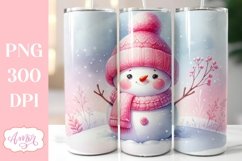 Christmas snowman tumbler PNG bundle | Pink christmas PNG Product Image 2