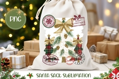 Rustic Christmas Tree Santa Sack Print, Christmas Tree PNG Product Image 1