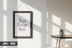 Hanging Black Frame Mockup PSD Product Image 1