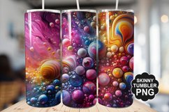Colored Water Drops Tumbler Warp - Tumbler PNG Design Product Image 1