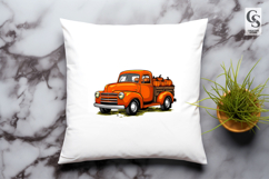 Vintage Pumpkin Truck Clipart Sublimation PNG Product Image 3