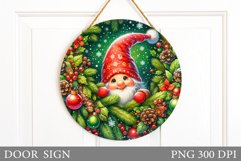 Christmas Gnome Door Sign. Christmas Door Sign Sublimation Product Image 1