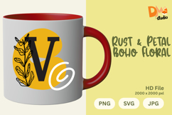 Rust &amp; Petal Boho Floral Monogram Product Image 1
