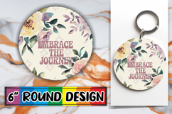 Sweet Circle Car Coaster Design, Flower Quote Product Image 1