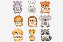 Tiny Animal Motivation Clipart Bundle | Cute Kawaii Animal Product Image 7