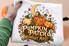 Pumpkin Patch & Midnight Magic PNG, Cozy Autumn Pumpkin Moon Product Image 3