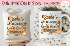 Santa's official cookie checker PNG, Funny Christmas PNG Product Image 5