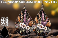 Sparkling Teardrop Earrings PNG, Leopard Prints Product Image 1