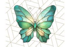 Stained Glass Butterfly PNG Colorful Clipart for Sublimation Product Image 4