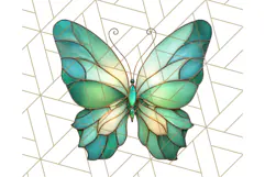Stained Glass Butterfly PNG Colorful Clipart for Sublimation Product Image 4