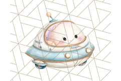 Kawaii Space Vehicles Clipart PNG, Cute Sci-Fi Tech Clip Art Product Image 4