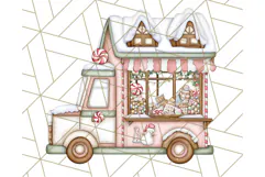 Christmas Sweet Shoppe Clipart PNG, Pastel Bakery Art Product Image 4
