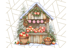 Cozy Christmas Market Stall Clipart PNG, Holiday Art Png Product Image 4