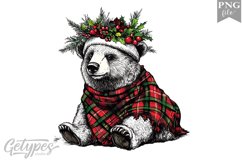 Christmas Bear Clipart Design - High Quality 300 Dpi Product Image 1