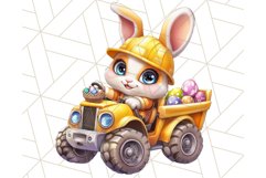 Pastel Easter Construction Clipart, Bunny Truck PNG Product Image 5