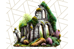Halloween Buildings Clipart PNG, Haunted Houses Art Product Image 4