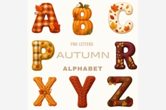 Autumn Alphabet PNG Bundle | 26 Fall Letters, Pumpkin Leaf Product Image 6