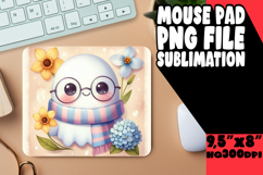 Radiant Mouse Pad Sublimation PNG, Cute Ghost Product Image 1