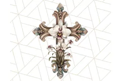 Faith Cross PNG with Flowers, Watercolor Religious Art Print Product Image 4
