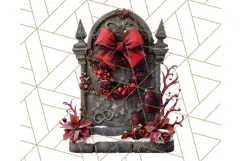 Gothic Christmas Clipart Dark Holiday PNG, Dark Christmas Product Image 4