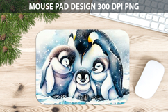 Watercolor Penguin Mouse pad Sublimation - Animal PNG Design Product Image 1