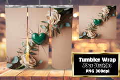 STUNNING 20oz Sublimation Tumbler , 3D Heart Product Image 1