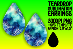 Chic Teardrop Design PNG for Earrings Projects , Watercolor Product Image 1