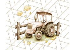 Fall Tractor Clipart PNG, Vintage Tractors With Pumpkins Product Image 4