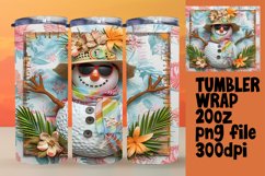 Christmas Cheer Snowman Tumbler Wrap 20oz Summer Product Image 1