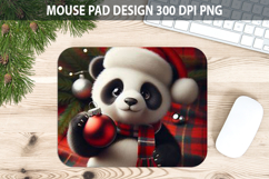 Christmas Panda Mouse Pad Sublimation - Animal PNG Design Product Image 1