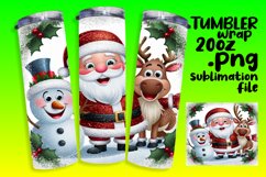 Festive Cartoon Christmas Tumbler Wrap Sublimation 20oz Product Image 1