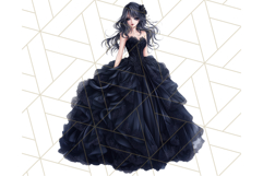 Victorian Gothic Wedding Dress PNG, Dark Bridal Clipart Product Image 4