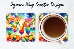 Highland Cow Mug coaster | Coaster | Sublimation Design Product Image 1