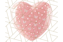 Pastel Puffy Patterned Hearts Clipart PNG, 3D Look Heart Png Product Image 4