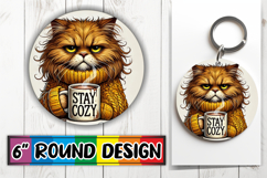 Cozy Round Car Coaster Magic, Grumpy Cat Product Image 1