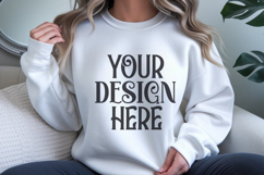 White Gildan 18000 Sweatshirt Mockups ,18000 Mockups Product Image 1