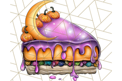 Whimsical Halloween Cake Clipart PNG, Spooky Desserts Product Image 4