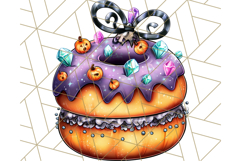 Halloween Donut Clipart PNG, Cute Spooky Doughnut Art Product Image 4