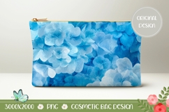 Blue Hydrangea Cosmetic Bag PNG, Blue Cosmetic Bag Product Image 1