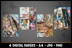 4 Vintage Digital Papers I Junk Journal Page Product Image 2
