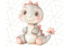 Cute Pastel Dinosaur Clipart PNG for Nursery Art, Baby Decor Product Image 4