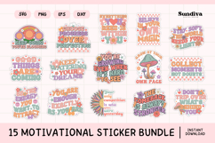 15 Motivational Quote Sticker SVG Bundle V2 Product Image 1