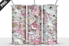 3D Flowers Tumbler Wrap | Sublimation Design | Tumble PNG Product Image 2