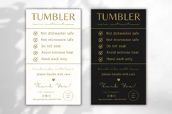 Editable Tumbler Care Card Canva Template - Black & Gold Product Image 3