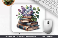 Book Flower Mouse Pad Sublimation, Animals Mouse Pad PNG Product Image 1