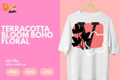 Terracotta Bloom Boho Floral Monogram Product Image 1