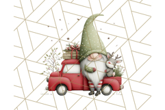 Vintage Truck Christmas Gnomes Clipart PNG, Cute Gnome Png Product Image 4