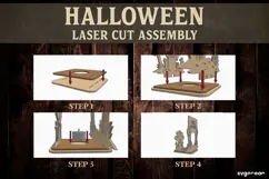 Trick or Treat Candle Holder SVG | Laser Cut | SVG Product Image 4
